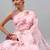 Pink chiffon printed saree with blouse