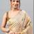 Beige tussar printed saree with blouse