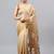 Beige tussar printed saree with blouse