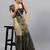 Grey tussar colourblocked saree with blouse