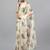 Off white chiffon printed saree with blouse
