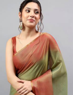 Multicolor tussar dyed saree with blouse 2