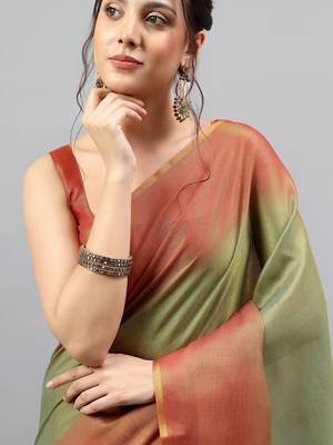 Multicolor tussar dyed saree with blouse 5