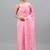 Pink chiffon printed saree with blouse