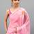 Pink chiffon printed saree with blouse