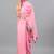 Pink chiffon printed saree with blouse