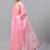 Pink chiffon printed saree with blouse
