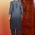 Women grey ethnic motifs embroidered chikankari ombre cotton kurta & palazzo set