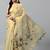 Gold tussar printed saree with blouse