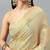Gold tussar printed saree with blouse