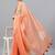 Peach linen printed saree with blouse
