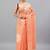 Peach linen printed saree with blouse