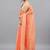 Peach linen printed saree with blouse