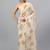 Off white chiffon printed saree with blouse