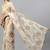 Off white chiffon printed saree with blouse