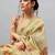 Gold tussar printed saree with blouse