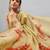 Gold tussar printed saree with blouse