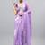 Lavender linen printed saree with blouse