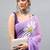 Lavender linen printed saree with blouse
