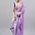Lavender linen printed saree with blouse