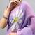 Lavender linen printed saree with blouse