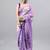 Lavender linen printed saree with blouse