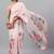 Pink chiffon printed saree with blouse