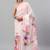Pink chiffon printed saree with blouse