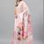 Pink chiffon printed saree with blouse