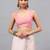 Pink chiffon printed saree with blouse