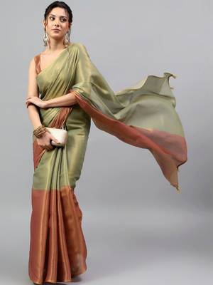 Multicolor tissue woven design saree with blouse 1