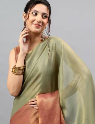 Multicolor tissue woven design saree with blouse 2
