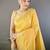 Yellow silk blend woven design saree with blouse