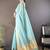 Turquoise silk blend woven design saree with blouse
