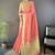 Peach silk blend woven design saree with blouse