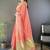 Peach silk blend woven design saree with blouse
