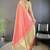 Peach silk blend woven design saree with blouse