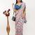 White linen printed saree with blouse