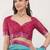 Turquoise linen woven design saree with blouse