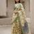 Green linen woven design saree with blouse