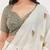Off white linen printed saree with blouse