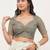 Off white linen printed saree with blouse