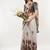 Off white linen printed saree with blouse