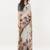 Off white linen printed saree with blouse