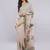 Peach linen printed saree with blouse