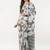 Off white linen printed saree with blouse