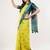 Yellow linen woven design saree with blouse
