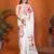 White organza printed saree with blouse