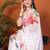 White organza printed saree with blouse