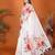 White organza printed saree with blouse